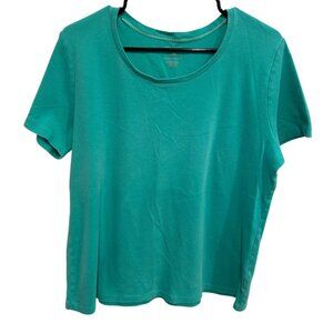 White Stag Turquoise Short Sleeve T-Shirt Cotton Top Sz XL